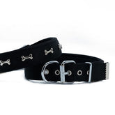 Doggie Comfort Dokuma Kemikli Köpek Boyun Tasması Medium Siyah 3x42-50 Cm
