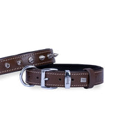 Doggie Comfort Deri Çivili Köpek Boyun Tasması Medium Kahverengi 3x42-50 Cm
