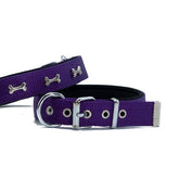 Doggie Comfort Dokuma Kemikli Köpek Boyun Tasması Large Mor 2.5x42-50 Cm
