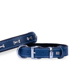 Doggie Comfort Deri Kemik Süslü Köpek Boyun Tasması Medium Mavi 3x42-50 Cm