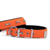 Doggie Comfort Dokuma Kemikli Köpek Boyun Tasması Large Turuncu 2.5x42-50 Cm