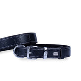 Doggie Comfort Deri Pati Desenli Köpek Boyun Tasması Medium Siyah 2.5x37-45 Cm