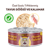 PetzzCats Tavuk Kalamar Konserve Kedi Maması 1 Adet 70 Gr