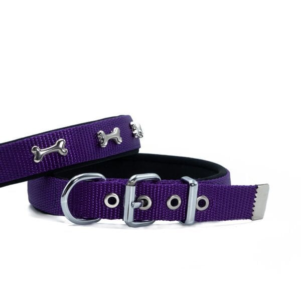 Doggie Comfort Dokuma Kemikli Köpek Boyun Tasması Small Mor 2x30-35 Cm