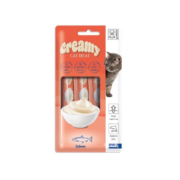 M-Pets Creamy Somonlu Sıvı Kedi Ödül Maması 1 Adet 4x15 Gr
