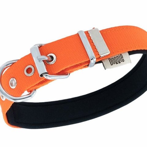 Doggie Comfort Dokuma Kemikli Köpek Boyun Tasması Large Turuncu 2.5x42-50 Cm