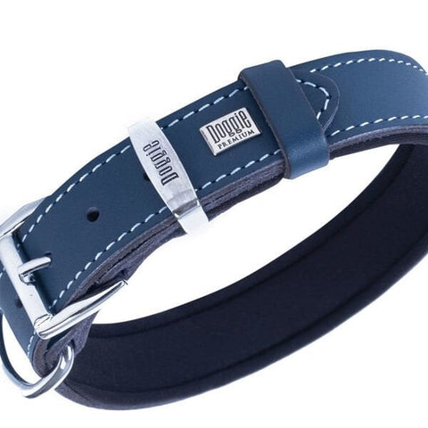 Doggie Comfort Deri Nazar Boncuklu Köpek Boyun Tasması Medium Mavi 3x42-50 Cm