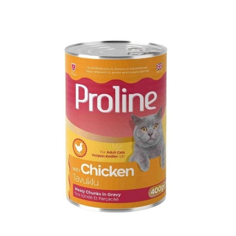 Proline Sos İçinde Et Parçacıklı Tavuklu Yetişkin Konserve Kedi Maması 1 Adet 400 Gr