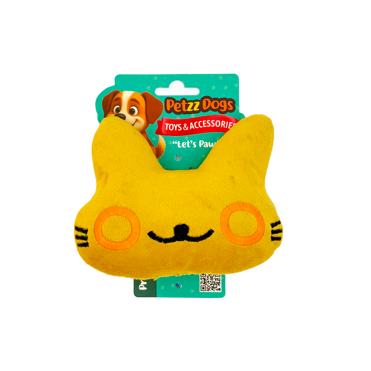 PetzzDogs Kitty Sesli Dayanıklı Peluş Köpek Çiğneme Oyuncağı Sarı 12x14 Cm