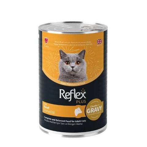 Reflex Plus Sos İçinde Dana Etli Yetişkin Konserve Kedi Maması 1 Adet 400 Gr