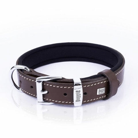 Doggie Comfort Deri Nazar Boncuklu Köpek Boyun Tasması Medium Kahverengi 2.5x37-45 Cm