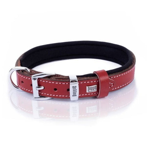 Doggie Comfort Deri Kemik Süslü Köpek Boyun Tasması Medium Kırmızı 2x35-40 Cm