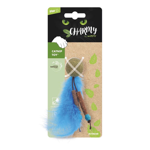 M-Pets Charmy Bugbear Catnipli Tüylü Top Kedi Oyuncağı 11.5 Cm Mavi