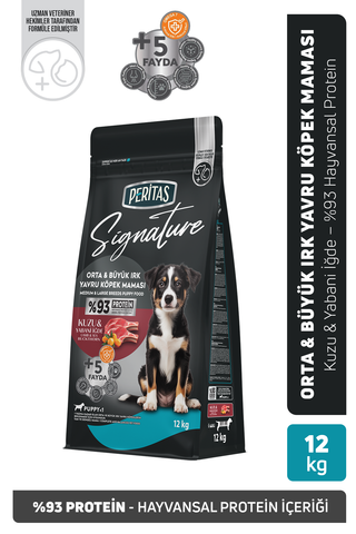 Signature Kuzulu Orta ve Büyük Irk Yavru Köpek Maması 12 Kg