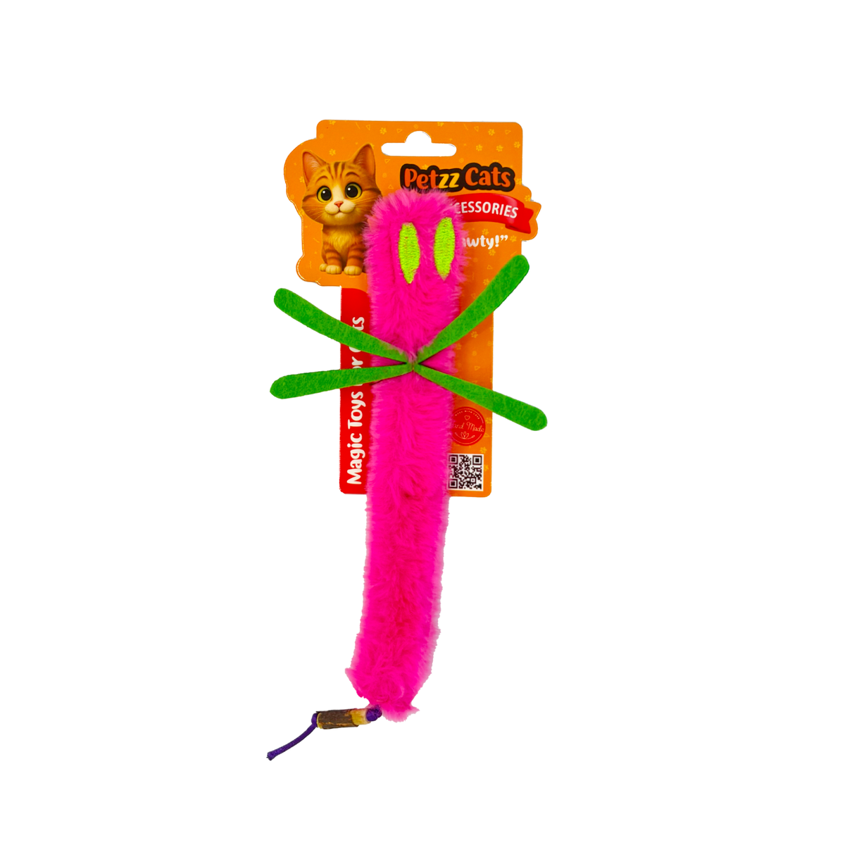 PetzzCats Sinek Matatabi ve Çıngırak Sesli Peluş Kedi Oyuncağı Pembe 24x15 Cm