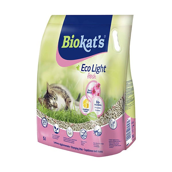 Biokats Eco Light Fresh Cherry Blossom Kiraz Çiceği Kokulu Pelet Kedi Kumu 1 Adet 5 Lt