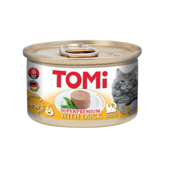 Tomi Kıyılmış Ördekli Tahılsız Yetişkin Konserve Kedi Maması 1 Adet 85 Gr