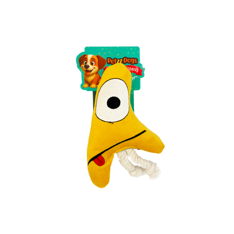 PetzzDogs Three Eyes Sesli Dayanıklı Peluş Köpek Çiğneme Oyuncağı Sarı 21x10 Cm