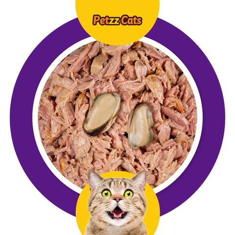 PetzzCats Ton Balığı  Midye Konserve Kedi Maması 1 Adet 70 Gr