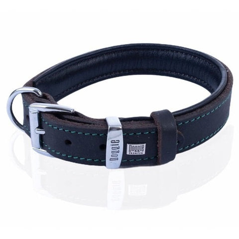 Doggie Yağlı Deri Köpek Boyun Tasması Medium Kahverengi 3.5x47-55 Cm