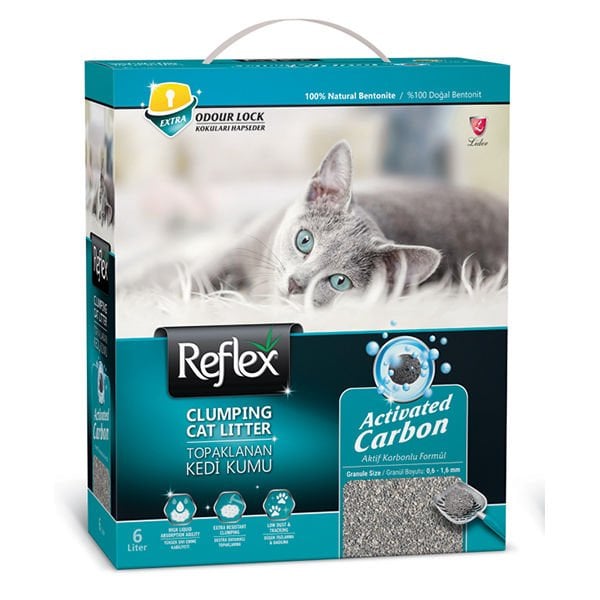 Reflex Hassas Kediler için Aktif Karbonlu Topaklanan Kedi Kumu 1 Adet 6 Lt