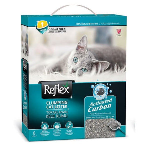 Reflex Hassas Kediler için Aktif Karbonlu Topaklanan Kedi Kumu 1 Adet 6 Lt
