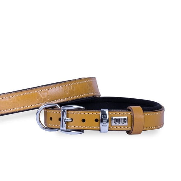 Doggie Comfort Deri Pati Desenli Köpek Boyun Tasması Small Camel 2x30-35 Cm