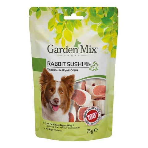 Garden Mix Tavşan Sushi Düşük Yağlı Şekersiz Köpek Ödül Maması 1 Adet 75 Gr