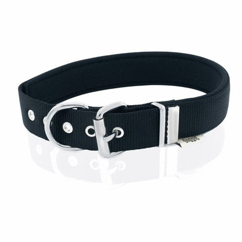 Doggie Comfort Dokuma Kemikli Köpek Boyun Tasması Large Siyah 3x47-55 Cm