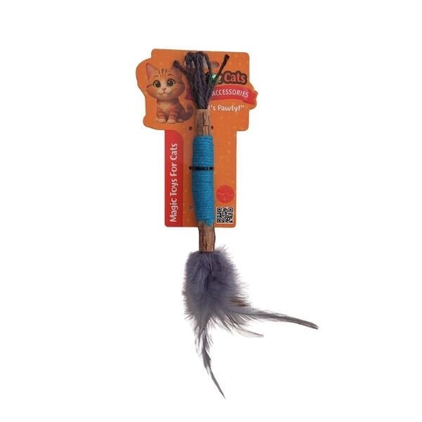 PetzzCats Zımpara Matatabi ve Çıngırak Sesli Peluş Kedi Oyuncağı Mavi 1x20 Cm