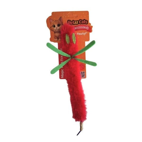 PetzzCats Sinek Matatabi ve Çıngırak Sesli Peluş Kedi Oyuncağı Kırmızı 24x15 Cm