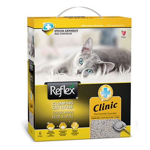 Reflex Klinik Özel Tanecik Süper Hızlı Topaklanan Kedi Kumu 1 Adet 6 Lt