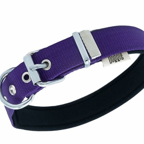 Doggie Comfort Dokuma Kemikli Köpek Boyun Tasması Large Mor 2.5x42-50 Cm