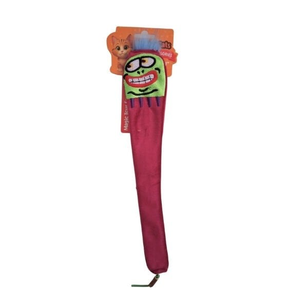 PetzzCats Crazy Matatabili ve Çıngırak Sesli Peluş Kedi Oyuncağı Bordo 36x6 Cm