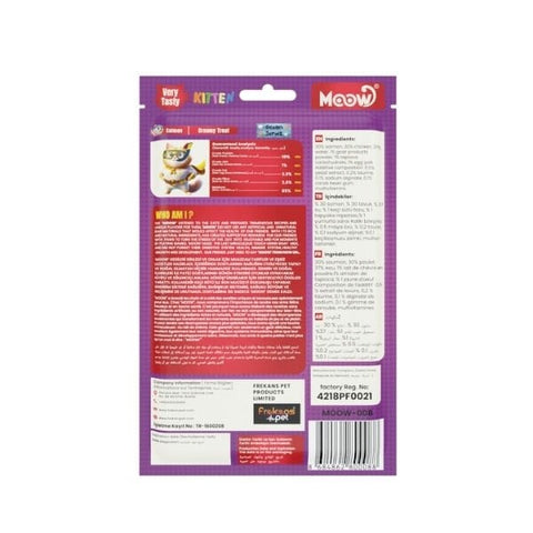 Moow Somonlu ve Keçi Sütlü Yavru Sıvı Kedi Ödül Maması 1 Adet 6x12 Gr