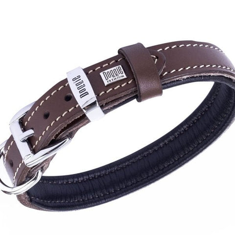 Doggie Comfort Deri Kemik Desenli Köpek Boyun Tasması Medium Kahverengi 2x35-40 Cm