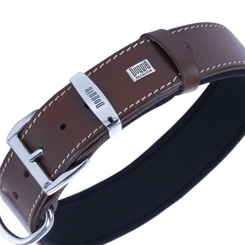 Doggie Comfort Deri Kemik Süslü Köpek Boyun Tasması Large Kahverengi 4x57-65 Cm
