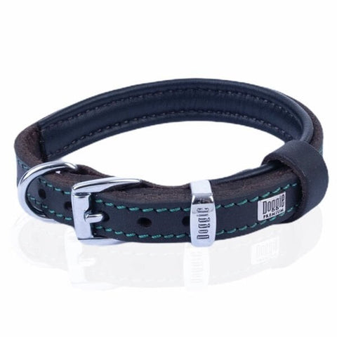 Doggie Yağlı Deri Köpek Boyun Tasması Medium Kahverengi 2x35-40 Cm
