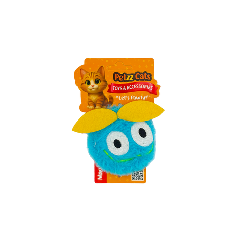 PetzzCats Peluş Matatabi ve Çıngırak Sesli Peluş Kedi Oyuncağı Mavi 12x8 Cm