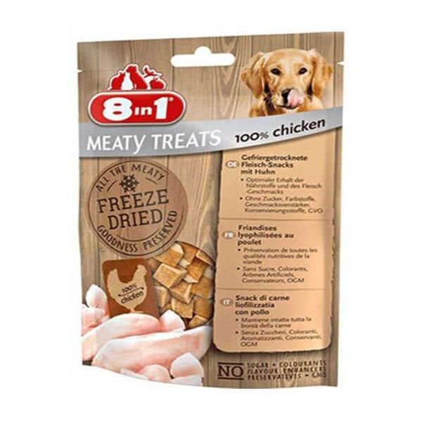 8in1 Freeze Dried Tahılsız Kurutulmuş Tavuklu Köpek Ödül Maması 1 Adet 50 Gr