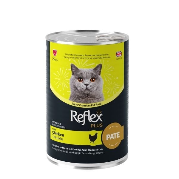 Reflex Plus Pate İçinde Tavuklu Kısırlaştırılmış Konserve Kedi Maması 1 Adet 395 Gr