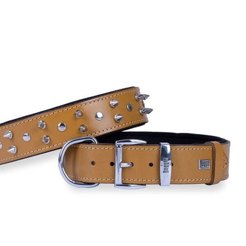 Doggie Comfort Deri Çivili Köpek Boyun Tasması Small Camel 4x47-55 Cm