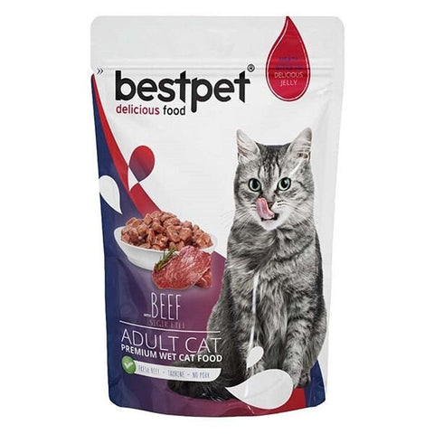 BestPet Adult Jelly Pouch Biftekli Yaş Kedi Maması 1 Adet 85 Gr