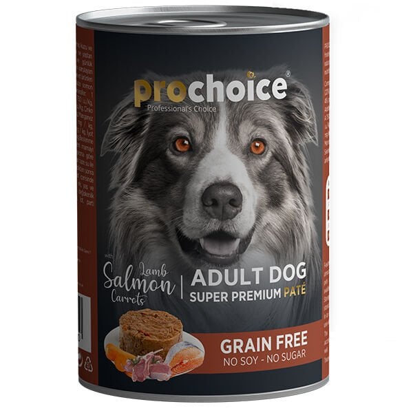 Pro Choice Adult Kuzu Somon ve Havuçlu Yetişkin Köpek Konservesi 1 Adet 400 Gr