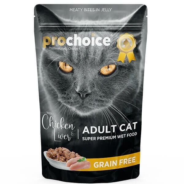 Pro Choice Tahılsız Tavuk ve Ciğerli Yetişkin Konserve Kedi Maması 1 Adet 85 Gr