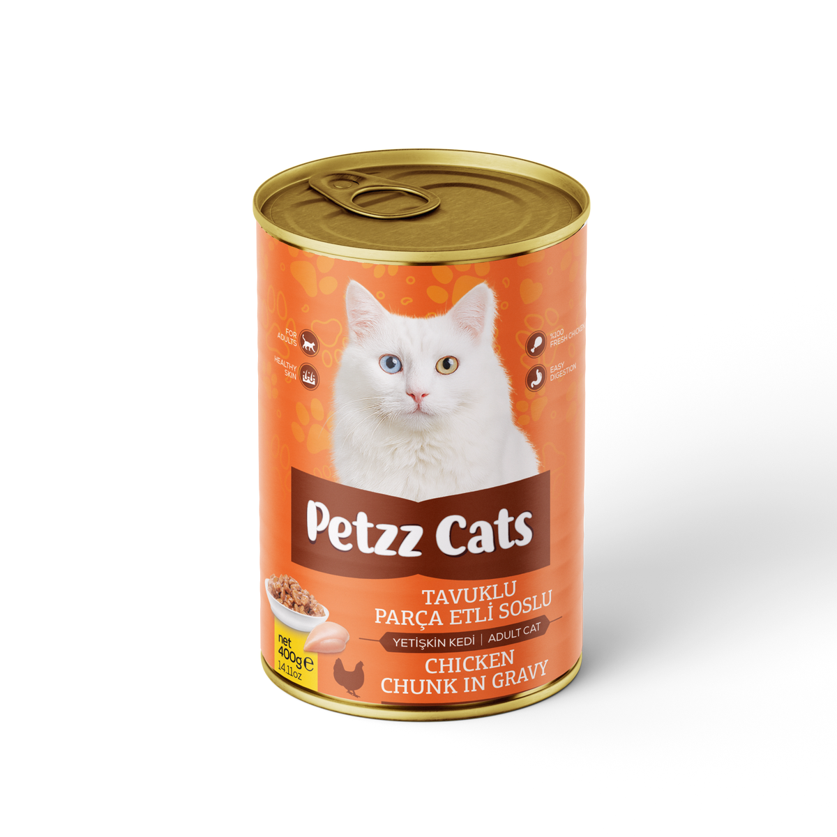 PetzzCats Tavuk Etli Yetişkin Kedi Konservesi 400 Gr 1 Adet