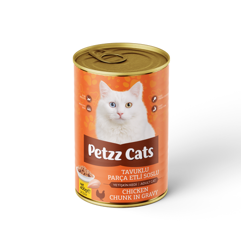 PetzzCats Tavuk Etli Yetişkin Kedi Konservesi 400 Gr 1 Adet