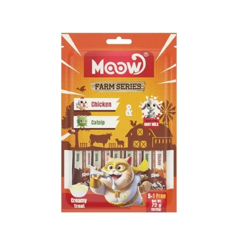 Moow Tavuklu Kedi Naneli ve Keçi Sütlü Yetişkin Sıvı Kedi Ödül Maması 1 Adet 6x12 Gr