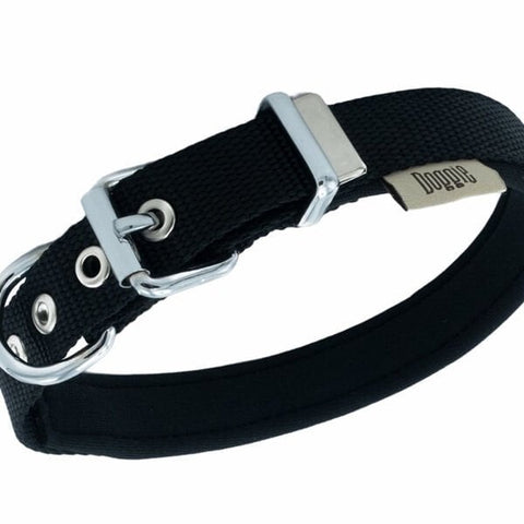 Doggie Comfort Dokuma Kemikli Köpek Boyun Tasması Medium Siyah 2x35-40 Cm