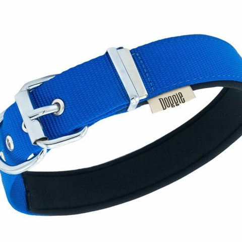 Doggie Comfort Dokuma Kemikli Köpek Boyun Tasması Large Mavi 3x47-55 Cm